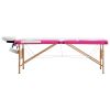 Foldable Massage Table 3 Zones Wood White and Pink