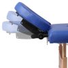 Blue Foldable Massage Table 4 Zones with Wooden Frame