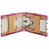 Foldable Massage Table 3 Zones Wood White and Pink