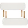 Cream White Foldable Massage Table 2 Zones with Wooden Frame