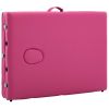 Foldable Massage Table 3 Zones Aluminum Pink