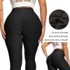 Women TIK Tok Leggings Bubble Textured Butt Lifting Yoga Pants Black Medium