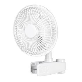 Manually Adjustable 90° Angles Tent Poles Oscillating Clip Fan (Color: White)