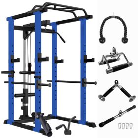 Home Gym sets Multi-functional Power Cage,Home Adjustable Pullup Squat Rack 1000Lbs Capacity Comprehensive Fitness Barbell Rack 4 sets Gym accessories (Color: As Picture)