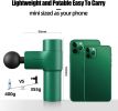 Mini Massage Gun Small Pocket Size Portable Compact Percussion Massager for Travel Gym, 4 Heads 4 Speed